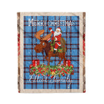 Personalized Gift Plaid Tartan Blanket Clan Elliot Ancient With Moose Lover Xmas Gift Santa Riding Christmas Fleece Blanket