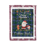 Personalized Gift Tartan Plaid Blanket Clan Cockburn Ancient With Funny Santa Snowman Reindeer Merry Christmas Fleece Blanket, Home Living Room, Plaid Blanket, Tartan Blanket, Scottish Blanket, Buffalo fleece blanket, Christmas Blanket