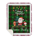Personalized Gift Tartan Plaid Blanket Clan Primrose With Funny Santa Snowman Reindeer Merry Christmas Gift Sherpa Blanket, blue plaid sherpa blanket,blue tartan sherpa blanket,Buchan,buffalo plaid sherpa blanket,christmas sherpa blanket,Christmas Throw Blanket-Recovered