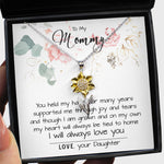 Mom Necklace, To My Mom Necklace Card – Alluring Beauty Necklace – Jewelry For Mom Gifts Sunflower Pendant Necklace