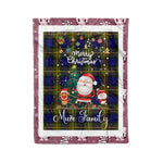 Personalized Gift Tartan Plaid Blanket Clan Muir With Funny Santa Snowman Reindeer Merry Christmas Fleece Blanket, Home Living Room, Plaid Blanket, Tartan Blanket, Scottish Blanket, Buffalo fleece blanket, Christmas Blanket