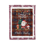 Personalized Gift Tartan Plaid Blanket Clan Ainslie With Funny Santa Snowman Reindeer Merry Christmas Fleece Blanket, Home Living Room, Plaid Blanket, Tartan Blanket, Scottish Blanket, Buffalo fleece blanket, Christmas Blanket