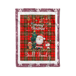 Personalized Gift Tartan Plaid Blanket Clan Scott With Funny Santa Snowman Reindeer Merry Christmas Fleece Blanket, Home Living Room, Plaid Blanket, Tartan Blanket, Scottish Blanket, Buffalo fleece blanket, Christmas Blanket