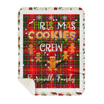 Personalized Gift Tartan Plaid Blanket Clan Somerville With Christmas Cookie Baking Crew Christmas Gift Sherpa Blanket, tartan sherpa blanket,buffalo plaid sherpa blanket,christmas sherpa blanket,Christmas Throw Blanket,green plaid sherpa blanket,green sherpa blanket