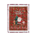 Personalized Gift Tartan Plaid Blanket Clan MacDougall Modern With Funny Santa Snowman Reindeer Merry Christmas Fleece Blanket, Home Living Room, Plaid Blanket, Tartan Blanket, Scottish Blanket, Buffalo fleece blanket, Christmas Blanket