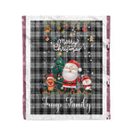 Personalized Gift Tartan Plaid Blanket Clan Troup With Funny Santa Snowman Reindeer Merry Christmas Fleece Blanket, Home Living Room, Plaid Blanket, Tartan Blanket, Scottish Blanket, Buffalo fleece blanket, Christmas Blanket