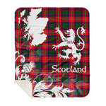 Sherpa Blanket - Tartan Blanket Thistle and Lion Scottish Clan Belshes Plaid Blanket, plaid sherpa blanket queen,purple sherpa blanket,queen sherpa blanket,queen size sherpa blanket,red sherpa blanket,scottish tartan blankets,sherpa blanket,sherpa christmas blanket