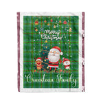 Personalized Gift Tartan Plaid Blanket Clan Cranstoun Ancient With Funny Santa Snowman Reindeer Merry Christmas Fleece Blanket, Home Living Room, Plaid Blanket, Tartan Blanket, Scottish Blanket, Buffalo fleece blanket, Christmas Blanket