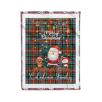 Personalized Gift Tartan Plaid Blanket Clan Caledonia With Funny Santa Snowman Reindeer Merry Christmas Fleece Blanket, Home Living Room, Plaid Blanket, Tartan Blanket, Scottish Blanket, Buffalo fleece blanket, Christmas Blanket