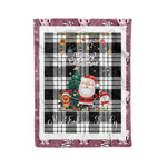 Personalized Gift Tartan Plaid Blanket Clan MacFarlane Grey With Funny Santa Snowman Reindeer Merry Christmas Fleece Blanket, Home Living Room, Plaid Blanket, Tartan Blanket, Scottish Blanket, Buffalo fleece blanket, Christmas Blanket