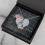 Rising Phoenix Necklace - Valentine Necklace Clan Malcolm Tartan Gift for Girlfriend, Gift for My Wife Rising Phoenix Necklace