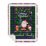 Personalized Gift Tartan Plaid Blanket Clan Carmichael Modern With Funny Santa Snowman Reindeer Merry Christmas Gift Sherpa Blanket, blue plaid sherpa blanket,blue tartan sherpa blanket,Buchan,buffalo plaid sherpa blanket,christmas sherpa blanket,Christmas Throw Blanket