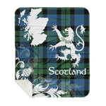 Sherpa Blanket - Tartan Blanket Thistle and Lion Scottish Clan MacKay Ancient Plaid Blanket, plaid sherpa blanket queen,purple sherpa blanket,queen sherpa blanket,queen size sherpa blanket,red sherpa blanket,scottish tartan blankets,sherpa blanket,sherpa christmas blanket