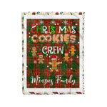 Fleece Blanket - Personalized Gift Tartan Plaid Blanket Clan Menzies With Christmas Cookie Baking Crew Christmas Gift Fleece Blanket