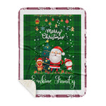 Personalized Gift Tartan Plaid Blanket Clan Erskine Hunting With Funny Santa Snowman Reindeer Merry Christmas Gift Sherpa Blanket, blue plaid sherpa blanket,blue tartan sherpa blanket,Buchan,buffalo plaid sherpa blanket,christmas sherpa blanket,Christmas Throw Blanket