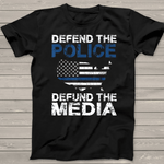 Scotstee Shop - Defend the Police Defund the Media American Flag USA 4th Of July Shirt Defund The Media Shirts