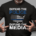 Scotstee Shop - Defend the Police Defund the Media American Flag USA 4th Of July Shirt Defund The Media Shirts