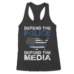 Defend The Police Defund The Media American Flag USA Women's Tank Top - Scotstee Shop