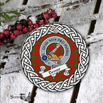 Dewar Tartan Ornament,  ceramic ornament, personalized christmas ornaments, christmas tree ornaments, christmas door decorations, Plaid Ornament, Tartan Ceramic Ornament