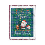 Personalized Gift Tartan Plaid Blanket Clan Irvine Ancient With Funny Santa Snowman Reindeer Merry Christmas Fleece Blanket, Home Living Room, Plaid Blanket, Tartan Blanket, Scottish Blanket, Buffalo fleece blanket, Christmas Blanket