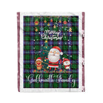 Personalized Gift Tartan Plaid Blanket Clan Galbraith Modern With Funny Santa Snowman Reindeer Merry Christmas Fleece Blanket, Christmas Blanket, Plaid Blanket, Tartan Blanket,Scottish Blanket