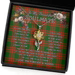 To My Beautiful Soulmate Sunflower Necklace In Your Eyes I Have Found My Home Clan MenZies Tartan Jewelry For Girlfriend, Tartan Sunflower Pendant Necklace, Scottish Tartan Jewelry, valentine necklace, necklace girlfriend, necklace for wife, cute necklaces for girlfriend, jewelry for girlfriend, to my soulmate necklace, to my future wife necklace