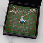 Sea Turtle Necklace To My Beautiful Soulmate Necklace In Your Eyes I Have Found My Home Clan MacKinnon Hunting Modern Tartan Blue Turtle Necklace