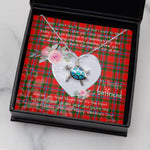 Sea Turtle Necklace Gift for My Beautiful Girlfriend Valentines Necklace Clan Butter Tartan Blue Turtle Necklace