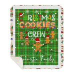 Personalized Gift Tartan Plaid Blanket Clan Forrester Hunting With Christmas Cookie Baking Crew Christmas Gift Sherpa Blanket, tartan sherpa blanket,buffalo plaid sherpa blanket,christmas sherpa blanket,Christmas Throw Blanket,green plaid sherpa blanket,green sherpa blanket