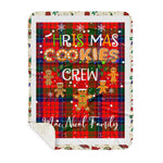 Personalized Gift Tartan Plaid Blanket Clan MacNicol With Christmas Cookie Baking Crew Christmas Gift Sherpa Blanket, tartan sherpa blanket,buffalo plaid sherpa blanket,christmas sherpa blanket,Christmas Throw Blanket,green plaid sherpa blanket,green sherpa blanket