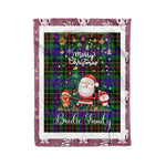 Personalized Gift Tartan Plaid Blanket Clan Brodie Hunting With Funny Santa Snowman Reindeer Merry Christmas Fleece Blanket, Home Living Room, Plaid Blanket, Tartan Blanket, Scottish Blanket, Buffalo fleece blanket, Christmas Blanket