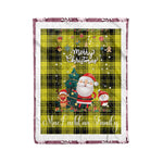 Personalized Gift Tartan Plaid Blanket Clan MacLachlan Yellow With Funny Santa Snowman Reindeer Merry Christmas Fleece Blanket, Home Living Room, Plaid Blanket, Tartan Blanket, Scottish Blanket, Buffalo fleece blanket, Christmas Blanket