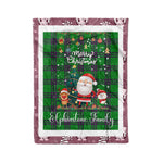 Personalized Gift Tartan Plaid Blanket Clan Elphinstone Hunting With Funny Santa Snowman Reindeer Merry Christmas Fleece Blanket, Home Living Room, Plaid Blanket, Tartan Blanket, Scottish Blanket, Buffalo fleece blanket, Christmas Blanket