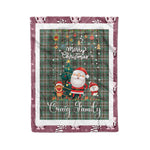 Personalized Gift Tartan Plaid Blanket Clan Craig With Funny Santa Snowman Reindeer Merry Christmas Fleece Blanket, Home Living Room, Plaid Blanket, Tartan Blanket, Scottish Blanket, Buffalo fleece blanket, Christmas Blanket