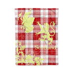Scotstee Shop Tartan Plaid Fleece Blankets Thistle and Lion Scottish Clan Maxwell Red Plaid Blanket