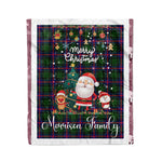 Personalized Gift Tartan Plaid Blanket Clan Morrison With Funny Santa Snowman Reindeer Merry Christmas Fleece Blanket, Home Living Room, Plaid Blanket, Tartan Blanket, Scottish Blanket, Buffalo fleece blanket, Christmas Blanket
