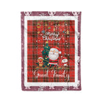Personalized Gift Tartan Plaid Blanket Clan Grant Weathered With Funny Santa Snowman Reindeer Merry Christmas Fleece Blanket, Christmas Blanket, Plaid Blanket, Tartan Blanket,Scottish Blanket
