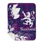 Sherpa Blanket - Tartan Blanket Thistle and Lion Scottish Clan Pride Of Glencoe Plaid Blanket, plaid sherpa blanket queen,purple sherpa blanket,queen sherpa blanket,queen size sherpa blanket,red sherpa blanket,scottish tartan blankets,sherpa blanket,sherpa christmas blanket