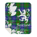 Sherpa Blanket - Tartan Blanket Thistle and Lion Scottish Clan Turnbull Hunting Plaid Blanket, plaid sherpa blanket queen,purple sherpa blanket,queen sherpa blanket,queen size sherpa blanket,red sherpa blanket,scottish tartan blankets,sherpa blanket,sherpa christmas blanket