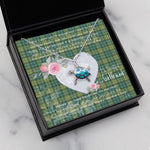 Sea Turtle Necklace Gift for My Beautiful Girlfriend Valentines Necklace Clan Allan Tartan Blue Turtle Necklace