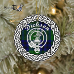 Dickson Tartan Ornament,  ceramic ornament, personalized christmas ornaments, christmas tree ornaments, christmas door decorations, Plaid Ornament, Tartan Ceramic Ornament