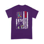 Scotstee Shop - Distressed American Flag Autism Big Brother Bear Awareness 4th Of July Shirt autism awareness shirts