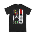 Scotstee Shop - Distressed American Flag Autism Big Brother Bear Awareness 4th Of July Shirt autism awareness shirts