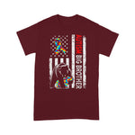 Scotstee Shop - Distressed American Flag Autism Big Brother Bear Awareness 4th Of July Shirt autism awareness shirts