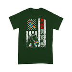 Scotstee Shop - Distressed American Flag Autism Big Brother Bear Awareness 4th Of July Shirt autism awareness shirts