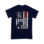 Scotstee Shop - Distressed American Flag Autism Big Brother Bear Awareness 4th Of July Shirt autism awareness shirts