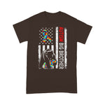 Scotstee Shop - Distressed American Flag Autism Big Brother Bear Awareness 4th Of July Shirt autism awareness shirts