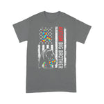 Scotstee Shop - Distressed American Flag Autism Big Brother Bear Awareness 4th Of July Shirt autism awareness shirts