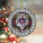 Donaldson Tartan Ornament,  ceramic ornament, personalized christmas ornaments, christmas tree ornaments, christmas door decorations, Plaid Ornament, Tartan Ceramic Ornament