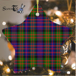 Donaldson Tartan Ornament Star Ornament, Christmas Star Decorations, ceramic ornament, Plaid Star Ceramic Ornament, Christmas Ornament Decorations Gift